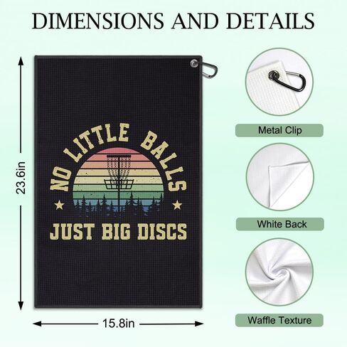DYJYBMY Just Big Discs Retro Printed Golf Towel with Clip, Funny Golf Towels for Disc Cleanup, Retirement Gifts for Golfer Dad Grandpa, Retro Birthday Thank You Gifts for Golfing Lover Family Friend in Saudi Arabia