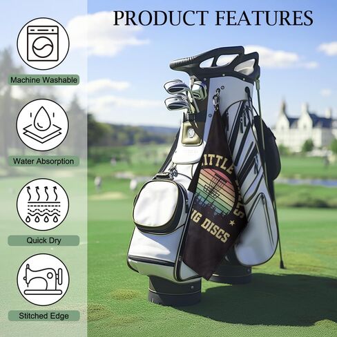 DYJYBMY Just Big Discs Retro Printed Golf Towel with Clip, Funny Golf Towels for Disc Cleanup, Retirement Gifts for Golfer Dad Grandpa, Retro Birthday Thank You Gifts for Golfing Lover Family Friend in Saudi Arabia