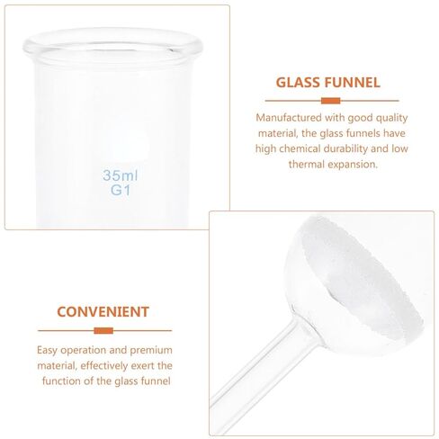 SHERCHPRY Glass Laboratory Filtering Funnel with Sand Core, 35Ml Acid-Resistant Glass Funnel for Experiments and Precise Filtration in Saudi Arabia