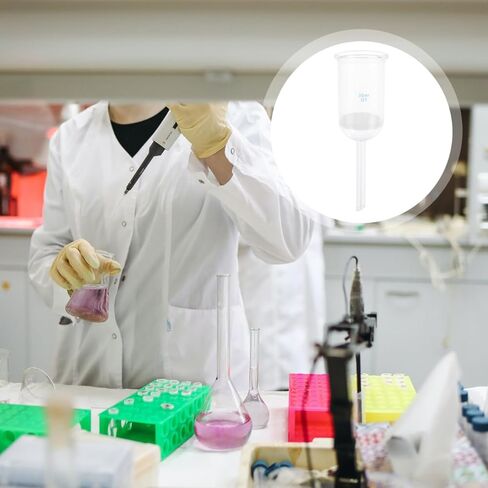 SEWACC Acid Resistant Glass Filtering Funnel Sand Center Chemical Borosilicate for Scientific Research Pharmaceutical and Educational Experiments in Saudi Arabia