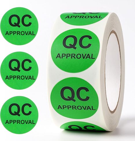 2 Rolls Inventory Labels Green Quality Control Inventory Stickers 1 inch Fluorescent Green QC Approval Labels for Warehouse Qualitys Controls Check Test Pass(1000pcs) in Saudi Arabia