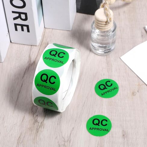 2 Rolls Inventory Labels Green Quality Control Inventory Stickers 1 inch Fluorescent Green QC Approval Labels for Warehouse Qualitys Controls Check Test Pass(1000pcs) in Saudi Arabia
