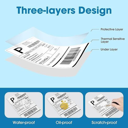 Pami 4x6 Direct Thermal Shipping Labels, 4,000 Fanfold Labels (8 Packs of 500), Strong Adhesive, Waterproof/Oil-Proof/Scratch-Resistant, Jam-Free – Compatible with Rollo, Zebra, Munbyn, POLONO in Saudi Arabia