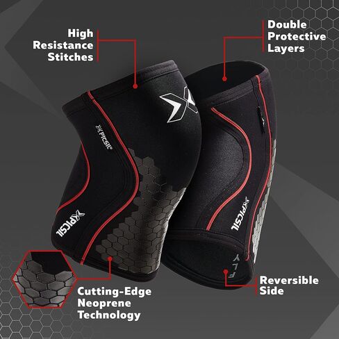 PICSIL Hex Protective Knee Pads, Neoprene Basketball Knee Pads, Stretchable Black Hexpads for Squats, Lunges, and Deadlifting, Provides Stability and Compression, 5mm Thick, Extra Large in Kuwait