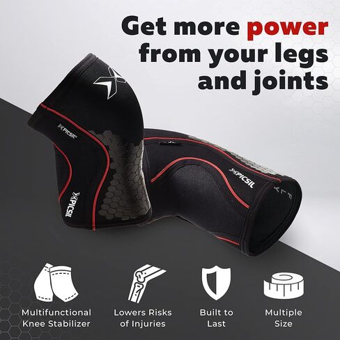 PICSIL Hex Protective Knee Pads, Neoprene Basketball Knee Pads, Stretchable Black Hexpads for Squats, Lunges, and Deadlifting, Provides Stability and Compression, 5mm Thick, Extra Large in Kuwait