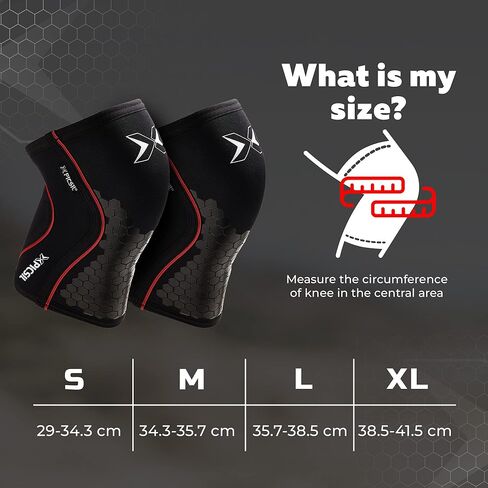 PICSIL Hex Protective Knee Pads, Neoprene Basketball Knee Pads, Stretchable Black Hexpads for Squats, Lunges, and Deadlifting, Provides Stability and Compression, 5mm Thick, Extra Large in Kuwait