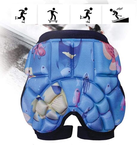 حماية الورك للأطفال، شورت رياضي سميك، وسائد تزلج، واقيات للأطفال، معدات حماية للتزلج، سكوتر التزلج، وسادة مؤخرة قابلة للتعديل، حماية الورك، أحمر in Kuwait