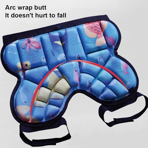 حماية الورك للأطفال، شورت رياضي سميك، وسائد تزلج، واقيات للأطفال، معدات حماية للتزلج، سكوتر التزلج، وسادة مؤخرة قابلة للتعديل، حماية الورك، أحمر in Kuwait