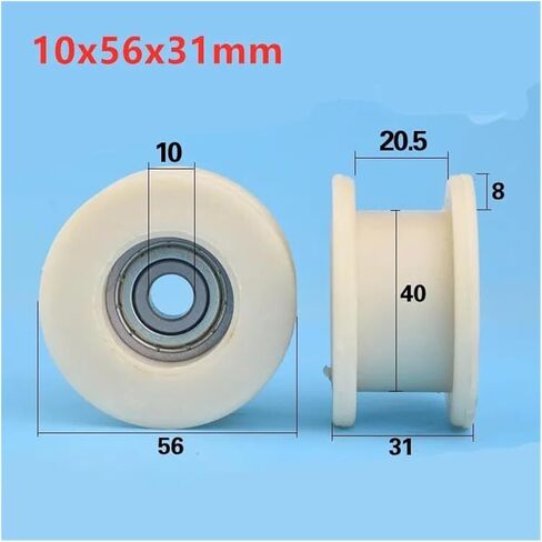 v groove wheel, 1pcs 10x56x31mm H Type Nylon Wheel Pulley Emergency Door Track Guide Groove Roller 608 Bearing in Saudi Arabia