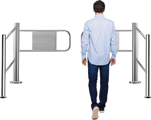 بوابة متأرجحة من الفولاذ المقاوم للصدأ تُغلق تلقائيًا - باب وصول آمن واسع مقاس 48 بوصة لأمن المشاة في المكتبات والمتاجر والمصانع - تصميم متين محمل بنابض in Kuwait