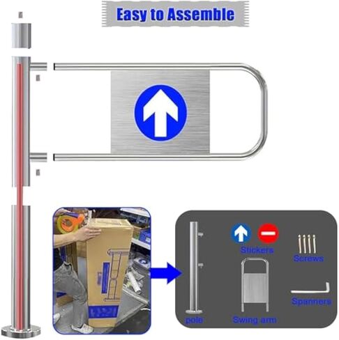 بوابة أرجوحة آمنة من الفولاذ المقاوم للصدأ محملة بنابض | ممر متين 60 × 100 سم وباب للمشاة للحدائق ومحلات السوبر ماركت والمطاعم | حل الوصول الأيسر الآمن in Kuwait