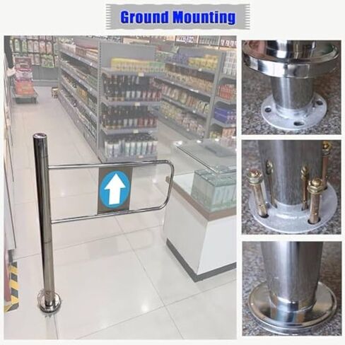 بوابة أرجوحة آمنة من الفولاذ المقاوم للصدأ محملة بنابض | ممر متين 60 × 100 سم وباب للمشاة للحدائق ومحلات السوبر ماركت والمطاعم | حل الوصول الأيسر الآمن in Kuwait