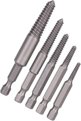 Dioche Broken Ext5 Pcs Screw Extractor Set, Hex Shank Broken Screw Remover, HighSpeed Steel, Ideal for Damaged Bolts and Stuck Screws Tool Kit in Saudi Arabia