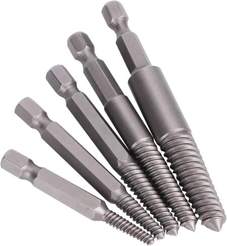 Dioche Broken Ext5 Pcs Screw Extractor Set, Hex Shank Broken Screw Remover, HighSpeed Steel, Ideal for Damaged Bolts and Stuck Screws Tool Kit in Saudi Arabia
