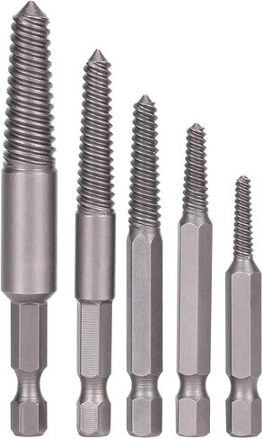 Dioche Broken Ext5 Pcs Screw Extractor Set, Hex Shank Broken Screw Remover, HighSpeed Steel, Ideal for Damaged Bolts and Stuck Screws Tool Kit in Saudi Arabia