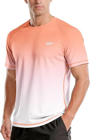 Men's UPF 50+ Swim Shirts Short Sleeve, Sun Protection Quick Dry Rash Guard, Athletic T-Shirt for Fishing Beach Surf in Saudi Arabia