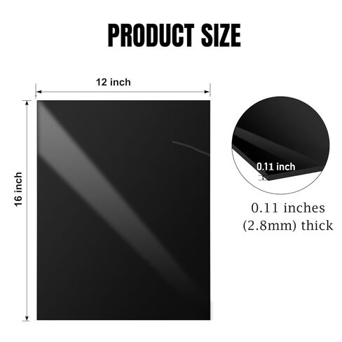 3 Pack Black Acrylic Sheet 12 x 16×0.11 inch 1/8 Thick Plexiglass Sheets Glossy Acrylic Sheet Plastic Panels for Sign, DIY, Weddings, Art and More in Saudi Arabia