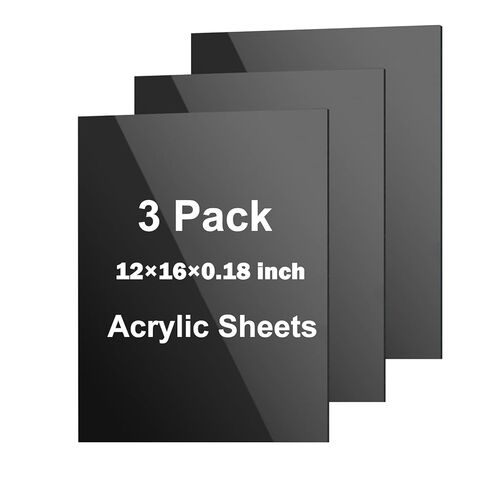 3 Pack Black Acrylic Sheet 12 x 16×0.11 inch 1/8 Thick Plexiglass Sheets Glossy Acrylic Sheet Plastic Panels for Sign, DIY, Weddings, Art and More in Saudi Arabia