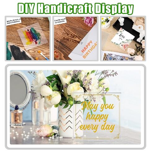 10 قطع من صفائح الأكريليك البلاستيكية الشفافة مقاس 4 × 4 بوصات زجاج شبكي مصبوب بسمك 1/8 بوصة (3 مم) ورقة بلاستيكية شفافة، مربع أكريليك، للعلامة، والحرف اليدوية، وإطار الصورة، ومشاريع العرض التي يمكنك صنعها بنفسك in Kuwait