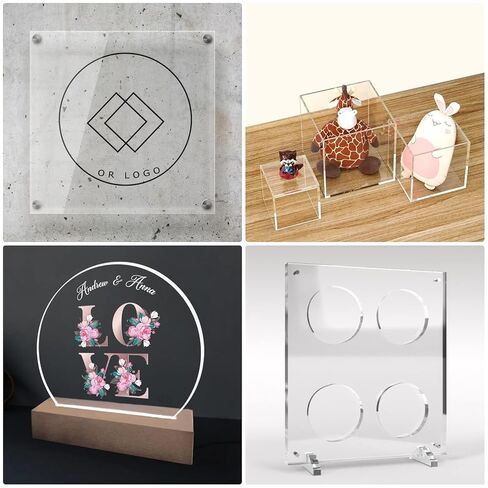 10 قطع من صفائح الأكريليك البلاستيكية الشفافة مقاس 4 × 4 بوصات زجاج شبكي مصبوب بسمك 1/8 بوصة (3 مم) ورقة بلاستيكية شفافة، مربع أكريليك، للعلامة، والحرف اليدوية، وإطار الصورة، ومشاريع العرض التي يمكنك صنعها بنفسك in Kuwait