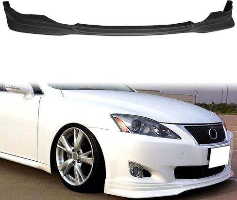 Front Bumper Lip Chin Spoiler, Compatible with 2006-2008 Lexus IS250 IS350, F-Sport Style Polyurethane(PU) Front Lower Splitter Protector, Unpainted Black, 1 PC in Saudi Arabia