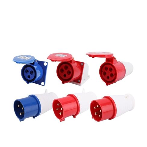 1 Pcs Nylon Flame Retardant Plug 16A-32A Waterproof 3/4/5 Core Three Phase Four Wire Industrial and Socket(4 pin 32A Industrial plug024) in Saudi Arabia