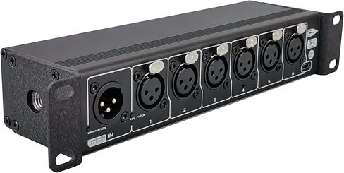 6-port DMX RDM Splitter, Opto-isolated, Open-DMX USB, Power/DMX Through Connectors, Anodized Aluminum 1/2 Rack, 10“/19"Rack/Truss-mount(M10 hole) in Saudi Arabia