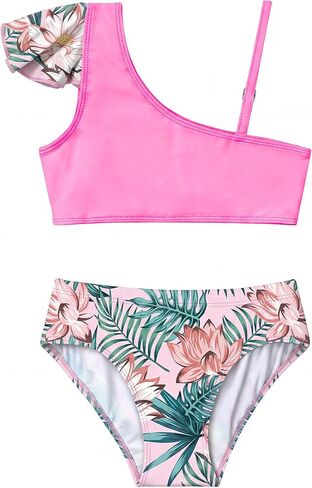 Girls Swimsuit Bikini Set 2 Piece Quick Dry Ruffle Bathing Suit Kids Swimwear with Spaghetti Strap in Saudi Arabia