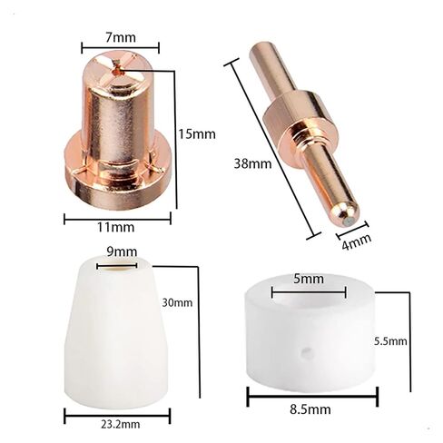 Plasma Cutter Consumables Extended TIP Nozzles Electrode Fit Cut40 Cut50 for PT31 Multiple Combination Specifications Welding Nozzle(46pcs-Long) in Saudi Arabia