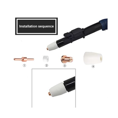Plasma Cutter Consumables Extended TIP Nozzles Electrode Fit Cut40 Cut50 for PT31 Multiple Combination Specifications Welding Nozzle(46pcs-Long) in Saudi Arabia
