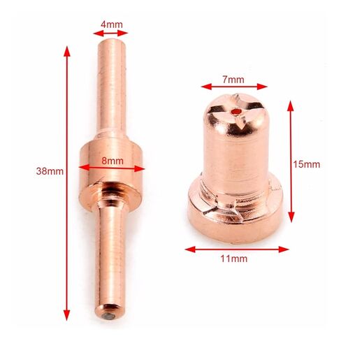60pcs Extended Long Plasma Cutter Kit Tip Electrode and Nozzle Red Copper PT31 LG40 40A Cutting and Welding Nozzle in Saudi Arabia