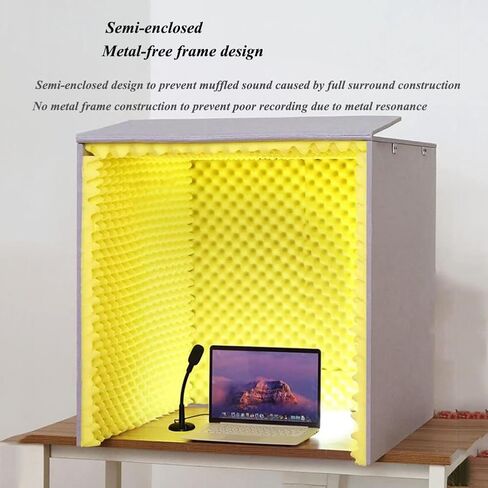 كشك صوتي محمول، كشك استوديو منزلي، غطاء عازل للصوت لسطح المكتب، درع ممتص للصوت، درع صوتي صوتي لاستوديو تسجيل الصوت، المدونات الصوتية، أزرق in Kuwait