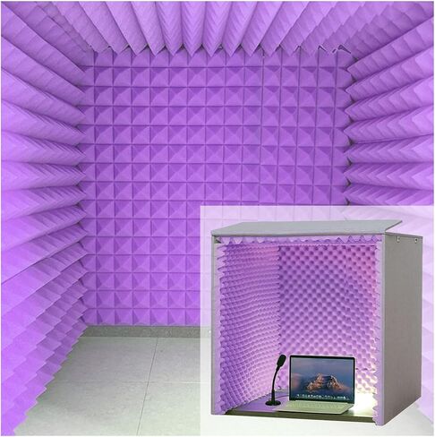 رغوة مقاومة للصوت، صندوق عازل للصوت، تخفيف الصوت، استوديو تسجيل، رغوة صوتية، حجرة صوتية محمولة، للصوت والمؤتمرات والبث تسجيل ماص للصوت، أرجواني in Kuwait