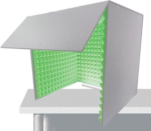 أكشاك صوتية محمولة، أكشاك عزل، استوديوهات تسجيل، حاويات صوتية لسطح المكتب، معدات استوديو محلية الصنع، حاويات صوتية لعزل الميكروفون لمكاتب الاستوديو، أخضر in Kuwait