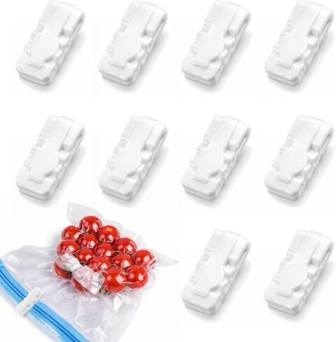 10 Pack Vacuum Storage Bags Sealing Clip,Vacuum Bag Clips Reusable Zipper Labor Saver Sliding Grip Seal Grip for Clothes Space Saver Sealer Bag Food Storage Bags in Kuwait