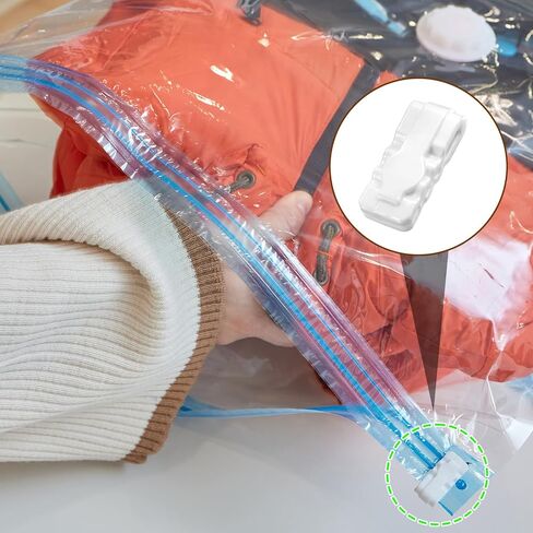 10 Pack Vacuum Storage Bags Sealing Clip,Vacuum Bag Clips Reusable Zipper Labor Saver Sliding Grip Seal Grip for Clothes Space Saver Sealer Bag Food Storage Bags in Kuwait