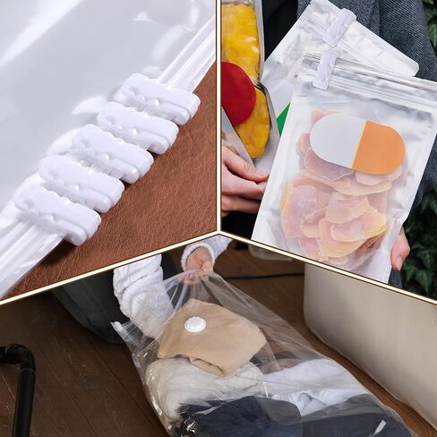 10 Pack Vacuum Storage Bags Sealing Clip,Vacuum Bag Clips Reusable Zipper Labor Saver Sliding Grip Seal Grip for Clothes Space Saver Sealer Bag Food Storage Bags in Kuwait