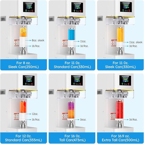 آلة إغلاق علب الصودا التجارية، آلة إغلاق علب الصودا الأوتوماتيكية بالكامل للمشروبات مع نظام إغلاق علب الصودا بزاوية 360 درجة ونظام رفع تلقائي، آلة ختم علب الفولاذ شديدة التحمل لعلب الألومنيوم والبلاستيك، باللون الأبيض in Kuwait