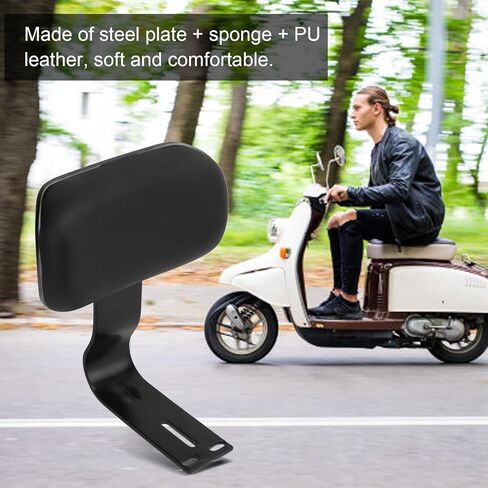 Bike Rear Seat with Back, Electric Bike PU Leather Bike Seat Soft Cushion Rear Rest Saddle U Shape Comfortable Support in Saudi Arabia