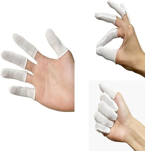 200Pcs Cotton Finger Cots, Finger Toe Sleeves, Cloth Finger Cots Fingertips Protective Cover Thumb Protector, Moisture Wicking, Absorb Sweat in Saudi Arabia
