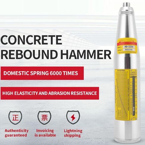 ViaGasaFamido HD-225A Professional Concrete Rebound Hammer Tester High Compression Mechanical Resiliometer 10-70MPa 1450-10150psi for Bridges Road Strength Testing in Saudi Arabia