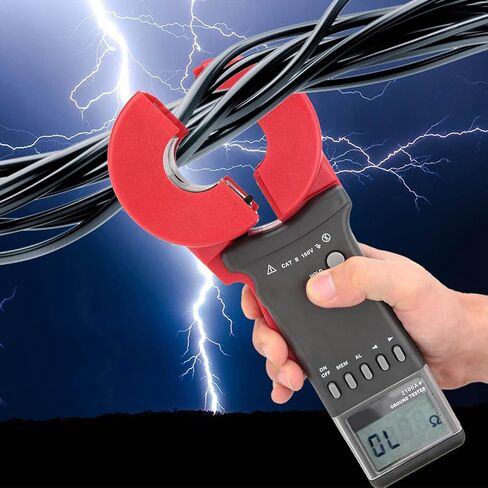 ETCR2100A Digital Clamp Resistant Tester, Double Insulation Auto Range Ground Earth Longevity Tester Meter with 4 Digit LCD Display, 0.01-200Ω (Round Mouth) in Saudi Arabia
