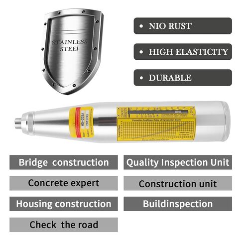 Eujgoov Concrete Strength Meter Resiliometer, 10-70MPa Stainless Steel with High Precise Scale for Highway Testing in Saudi Arabia