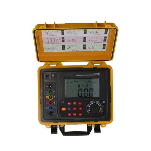 Garosa ETCR3200C Resistance Tester, ABS Material, Soil Resistivity Test & Grounding Resistance Meter with Auto Shut Off and Overload Protection for Electrical Measurements in Saudi Arabia