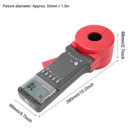 Ground Earth Resistance Tester, High Accuracy Round Mouth Digital Clamp Meter, Ground Earth Resistance Meter, (Battery Not Included) in Saudi Arabia