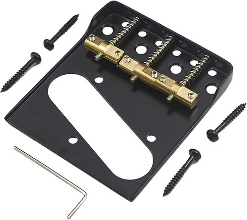TL 3-Sided Modern Guitar Bridge/Compensated Brass Saddles & Cut Down Side for Fender Squier Telecaster (Black) in Saudi Arabia