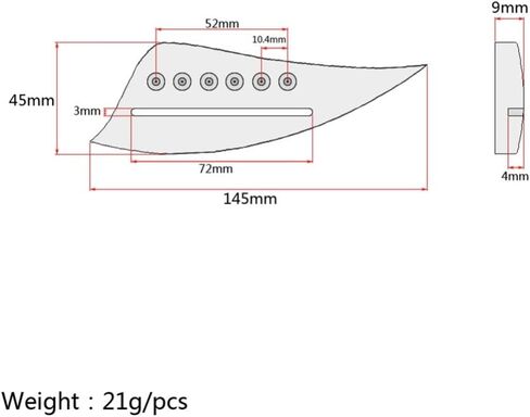 EXCEART جسر الغيتار OX القرن على شكل DIY لاستبدال الغيتار الصوتية أجزاء باس in Kuwait