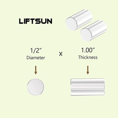 Heavy Duty Neodymium Magnet Rod - N42, 1/2" D x 1.00" H - 8Pack, Powerful Rare Earth Magnets for Fridge, DIY, Building, Scientific, Craft, Office, Super Strong Cat Eye Gel Polish Nail Magnet in Kuwait