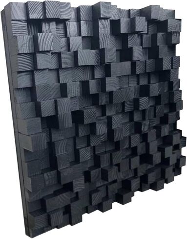 Lukelli 3D Wall Art, Sound diffusing panel, Studio Sound diffuser, Modern Wall decor, Cube Wall decor, Black wall decor, Wood art, Acoustic panel in Saudi Arabia