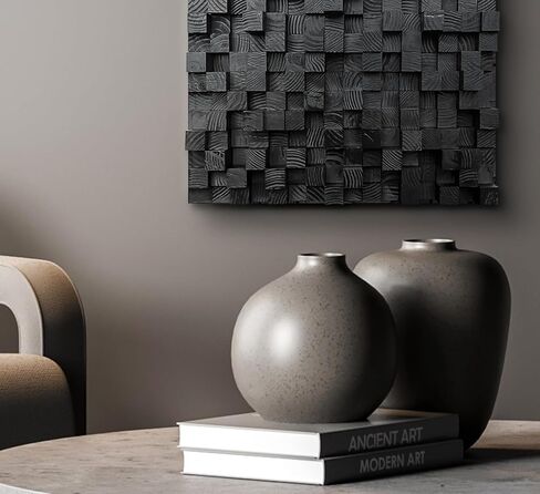 Lukelli 3D Wall Art, Sound diffusing panel, Studio Sound diffuser, Modern Wall decor, Cube Wall decor, Black wall decor, Wood art, Acoustic panel in Saudi Arabia